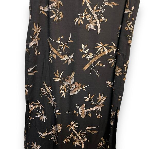 Dana Kay Floral Print Maxi Dress Womens 22W Black Retro Academia Business Casual - Picture 9 of 10